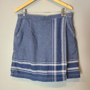 Vtg Lizwear‎ 90s Wrap Skort Plaid Grunge Prep Academia Cottage Resort Festival L